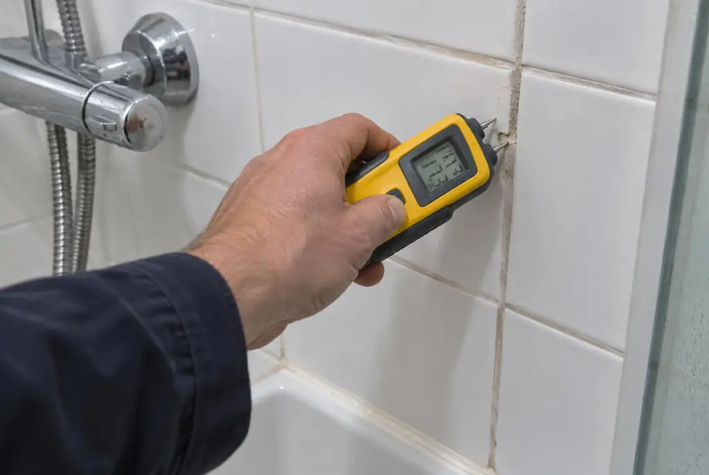 Lekdetectie Leerdam – vochtmeter op badkamertegels bij de douche